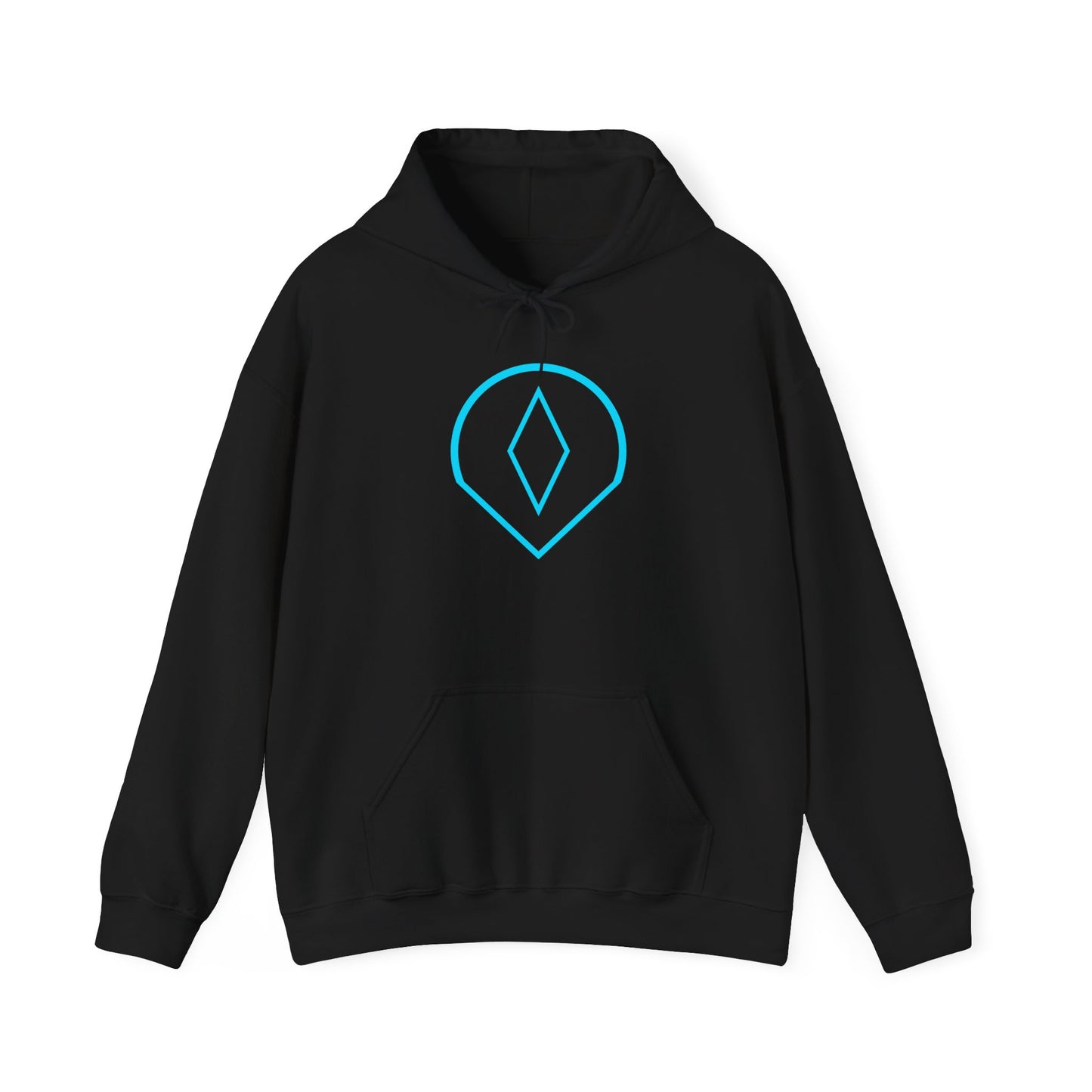 Cyan Symbol hoodie – Bold, Unique, Creative Vibes, Black background