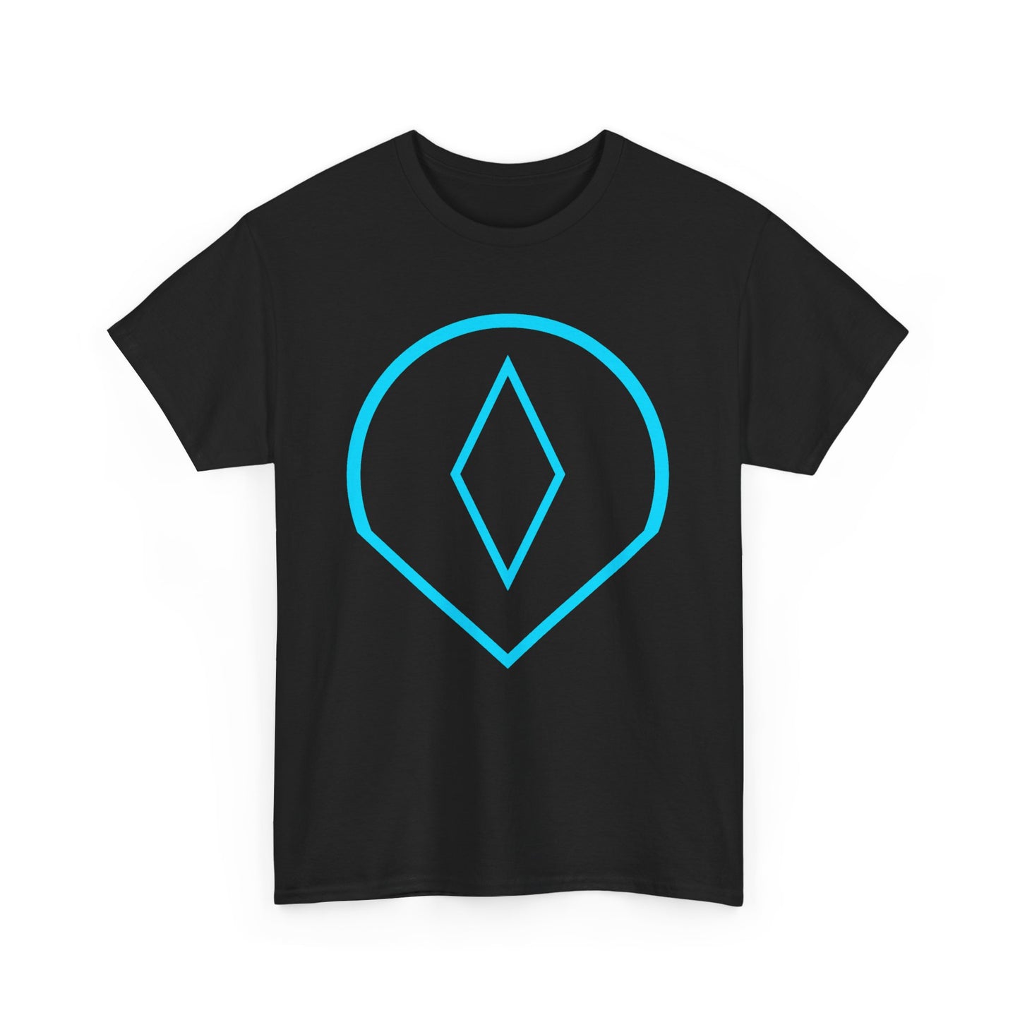 Cyan Symbol Tee – Bold, Unique, Creative Vibes, Black background
